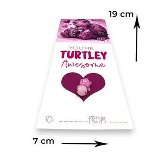 Pink Turtle on a heart with a valentines message