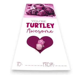 Pink Turtle on a heart with a valentines message