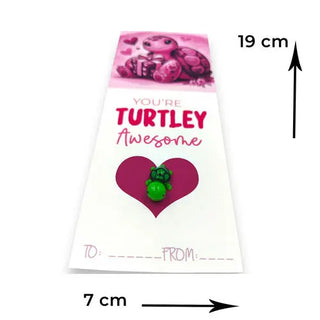 greenTurtle on a heart with a valentines message