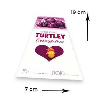 Pink Turtle on a heart with a valentines message