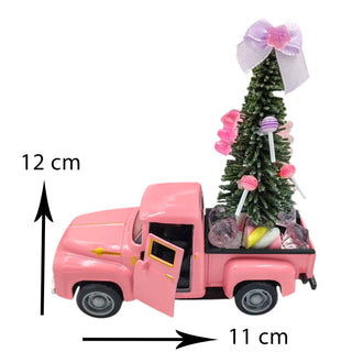 Vintage-Style Pink Die-Cast Christmas Truck The Holiday Shop