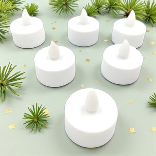 White LED Candles on a green background