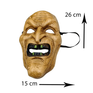 Scary mask with measurements on a white background