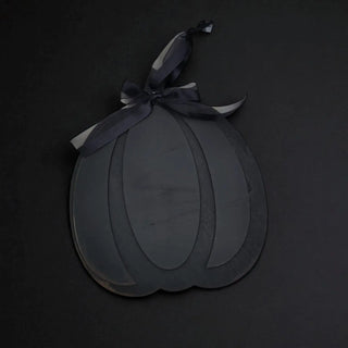 Rustic Halloween Pumpkin Hanging Sign – Black