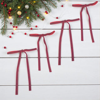 Velvet Ribbon Tail Bows — Deep Burgundy
