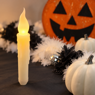 Ivory LED Flickering Taper Candles – Set of 2