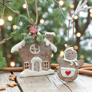 Gingerbread House & Girl Hanging Ornament – Christmas Tree Decoration The Holiday Shop