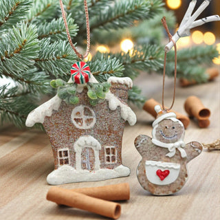 Gingerbread House & Girl Hanging Ornament – Christmas Tree Decoration The Holiday Shop