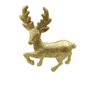 Gold deer ornament on a white background