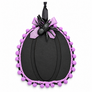 Purple Wooden Halloween Pumpkin Decor