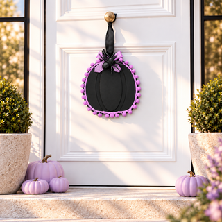 Purple Wooden Halloween Pumpkin Decor