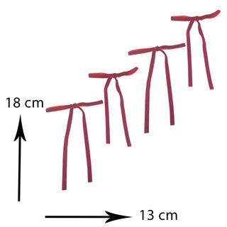 Velvet Ribbon Tail Bows — Deep Burgundy