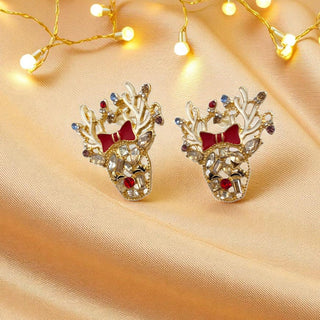 Reindeer Bling Earrings – Festive Fashion Accessory The Holiday Shop