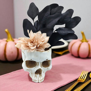 Faux Halloween Cream Skull Planter The Holiday Shop
