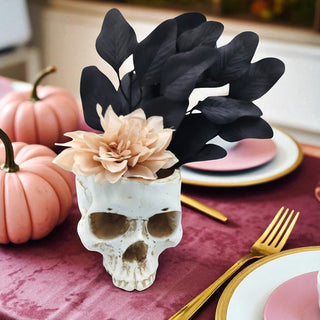 Faux Halloween Cream Skull Planter The Holiday Shop