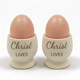 Wooden Egg Cup Engraved  Script – Natural The Holiday Shop